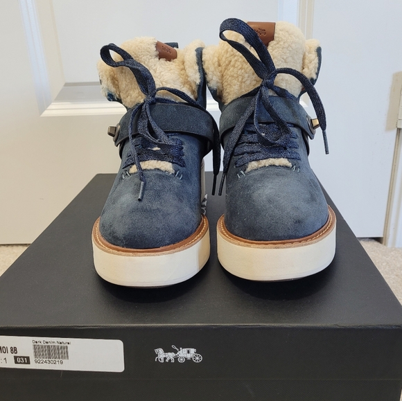 Brand New Coach Urban Hiker Suede Boots - Denim colour - 8B - Picture 3 of 9